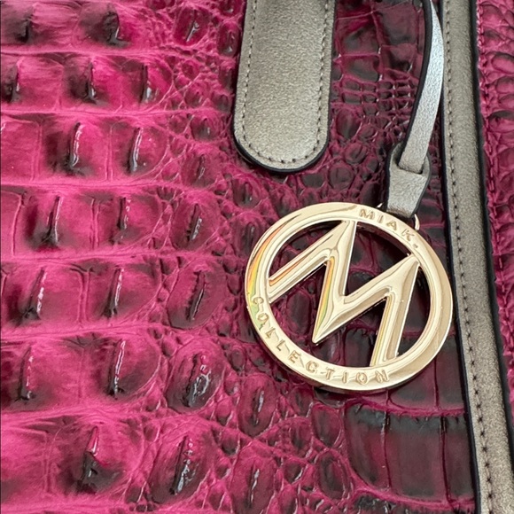 MKF Collection Mia K Bonnie Croc-Embossed Women's Satchel & Wallet - Picture 9 of 9